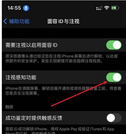 卧龙苹果14维修网点分享iPhone14注视感知功能有什么用 